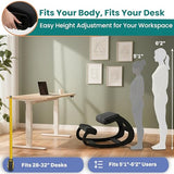 NYPOT Ergonomic Kneeling Chair with Adjustable Seats - Knee Chair for Posture Correction & Kneel Rocking Stool for Desk - Back Pain Relief for Home and Office, Supports 250 pounds - 5 Years Warranty NYPOT