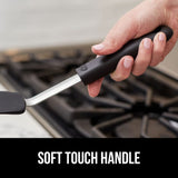 Gorilla Grip Nonstick Heat Resistant BPA-Free Silicone Spatula, Non Scratch Flexible Head for Pans, Slip Resistant Soft Rubber Handle, Stainless Steel Kitchen Spatulas for Cooking, 11.6 Inch, Black Gorilla Grip