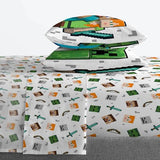 Jay Franco Minecraft Full Comforter Set - 7 Piece Bedding Includes Sheet Set & Pillow Covers - Super Soft Kids Bedding Creeper & Zombie Jay Franco