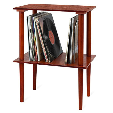 Victrola Wooden Record Stand – Companion Piece for Victrola Music Centre, Holds Over 50 Vinyl Records, Elegant Real Wood Construction, No-Tool Assembly (Mahogany) Victrola