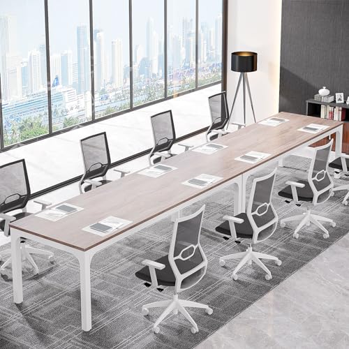 Tribesigns 78.74-Inch Conference Table Set of 2, 13FT Conference Room Table, Large Rectangle Meeting Seminar Table Set for 10-14 Person, Long Business Tables (Only Table) - WoodArtSupply