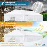 HOTEEL Canopy 10'x20' Party Tent with 4 Removable Sidewalls, All Season & Waterproof, White Hoteel