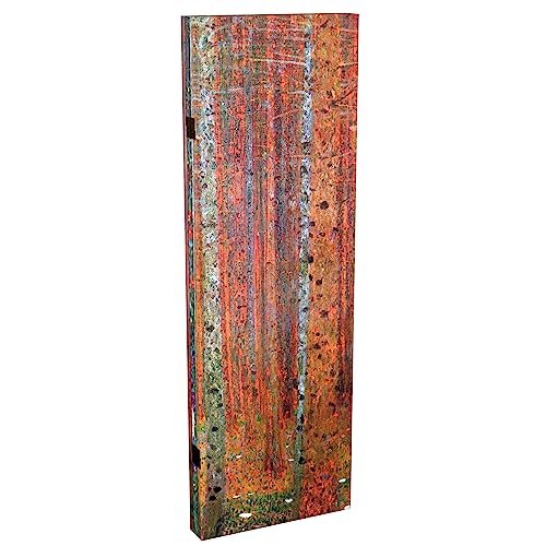 Red Lantern Double Sided Works of Klimt Room Divider - Tannenwald/Farm Garden, 4 Foot - 3 Panel Red Lantern