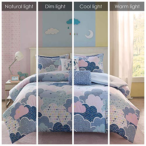 Intelligent Design Kids Comforter Vibrant Fun and Playful Unicorn Print Down Alternative All Season Children Bedding-Set, Girls Bedroom Décor, Twin/Twin XL, Cloud Blue with 2 dec pillows Intelligent Design