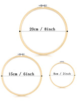TINDTOP Beech Wood Embroidery Hoop Stand, with 3pcs Embroidery Hoops (3inch + 6inch + 8inch), Adjustable Rotated Wooden Embroidery Hoop Holder for Cross Stitch and Embroidery Projects TINDTOP