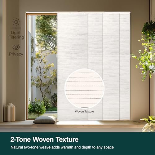 CHICOLOGY Room Divider, Vertical Blinds, Door Blinds,Sliding Door Blinds, Temporary Wall, Closet Curtain, Room Door,Panel Track Blinds Meshed Glacier, W:46-86 x H:Up-to 96 inches CHICOLOGY