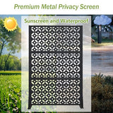 Outdoor Metal Privacy Screen with Stand 72" H x 46" W Freestanding Decorative Privacy Fence and Garden Divider, Portable Divider Screens for Deck Patio Balcony Garden Outdoor & Indoor (Cross Shaped) pozdeg