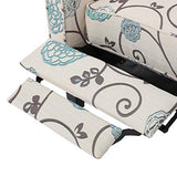 Christopher Knight Home Dufour White and Blue Floral Fabric Recliner 26.75D x 34W x 36.25H in Christopher Knight Home