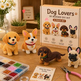 DIY Dog Bead Embroidery Kit, 4pcs 3D Dog Beading Crafts with Instructions, Cute Bead Art for Adults, Handmade Gift for Craft Enthusiasts