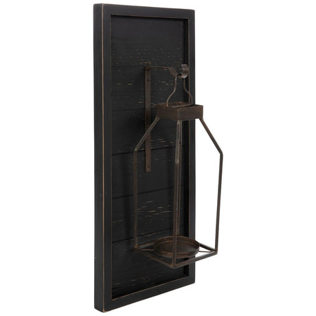 Hobby Lobby Black Shiplap Wood Wall Sconce, 23.5" H x 9.81" W x 7" D, Candle Holder Wooden Wall Decor for Living Room, Bedroom, Dining Room Hobby Lobby