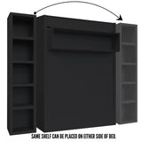 Oakland Living Easy-Lift Queen Murphy Wall Bed in Black with Bookshelf Oakland Living