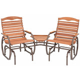 VOFMK Elegant Hardwood Glider Bench with Bronze Tray and Smooth Glide VOFMK