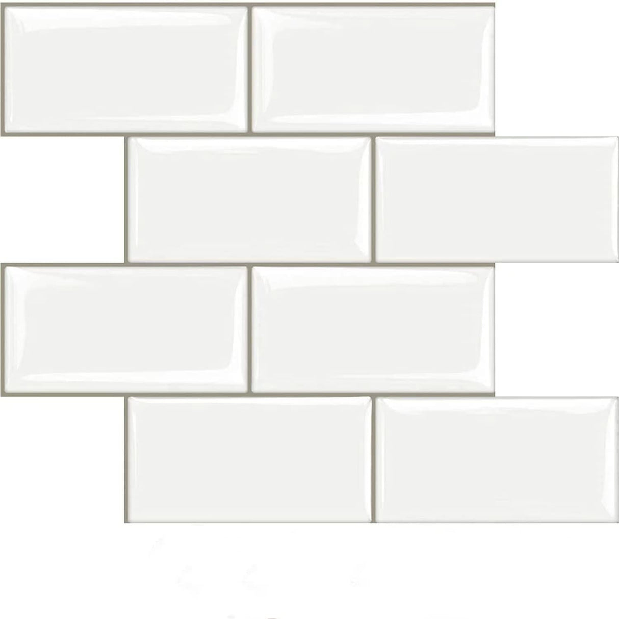 STICKGOO 10-Sheet Peel and Stick Subway Tile, Stick on Tiles Backsplash for Kitchen & Bathroom in White (Thicker Design) STICKGOO