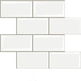 STICKGOO 10-Sheet Peel and Stick Subway Tile, Stick on Tiles Backsplash for Kitchen & Bathroom in White (Thicker Design) STICKGOO