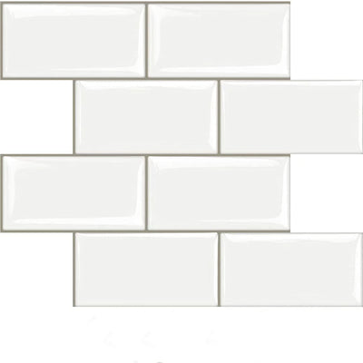 STICKGOO 10-Sheet Peel and Stick Subway Tile, Stick on Tiles Backsplash for Kitchen & Bathroom in White (Thicker Design)
