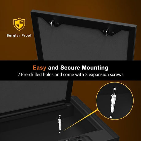 [ 30% Larger capacity ]Gun Safe for Pistols, Biometric Handgun Safe box, Mounted Handgun Safe Quick Access Security Safe with Fingerprint Keypad Lock for Home nightstand PATRON