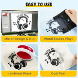 HTVRONT Black HTV Heat Transfer Vinyl Rolls - 12" x 20ft Black Iron on Vinyl for Shirts, Iron on for All Cutting Machines - Easy to Cut & Weed for Craft Heat Vinyl Design HTVRONT