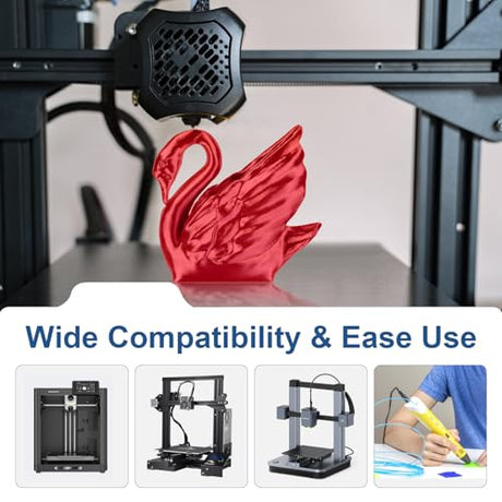 Dynta 3D Printer Filament Bundle, Silk PLA 6 Colors - High Gloss, Super Shiny & Smooth, Beginner-Friendly for Daily DIY, 250gX6 Spools (Gold/Silver/Red/Green/Blue/Purple) Dynta