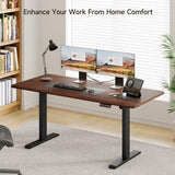 Onbrill Standing Desk, 47x23.6 Inches Whole-Piece Board Rectangle Stand Up Desk with Solid Wood Desktop and Memory Controller, Adjustable Height from 28-46 Inches for Home & Office, Black Walnut ONBRILL