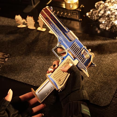 MU 3D Wooden Puzzle for Adults Model kit Building Wood Desert Eagle, Toy Wooden Puzzles Gun, DIY Kits for Men Gifts Birthday Collectible Hobbies Kit