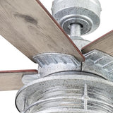 Honeywell Ceiling Fans Foxhaven Farmhouse 52 Inch Ceiling Fan with Light, Outdoor Fan/Indoor Dual-Mount LED Ceiling Fan, 5 Blades, Ebony and Silver Oak Blade Finish Options, Galvanized (51631-01) Honeywell Ceiling Fans