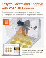 Carverall 5W Desktop Laser Engraver with Camera, WiFi & AI, A1 Pro AA Beginner Smart Laser Engraver Machine for Home DIY, Beginners, Personal Gifts Engraves Wood/Leather/Paper/Glass/Food, Class 1 Carverall