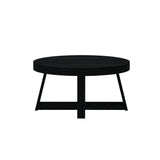 Plank+Beam Classic Round Coffee Table, 36 Inch Farmhouse Coffee Table, Rustic Mini Center Tables for Small Spaces, Small Living Space Tea Table, Black Wirebrush Plank+Beam