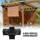 DEVALLEY 4-Way Right Corner Pergola Brackets Kit,Woodwork Brackets with Post Anchors for 4" x 4"(Actual:3.5"x3.5") Wood Beams for Patio Pergolas,Gazebos,Log Cabin W/Hardware (4 Pack)… DEVALLEY