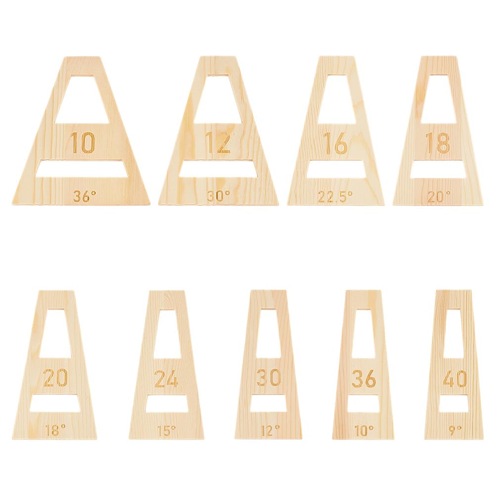 BENECREAT 9PCS Segmented Bowl Wedgies, Almond White Trapezoidal Segmented Bowl Wedge Tool Set for Segmented Bowl Making Jig, Sled, Wood Turning, 5mm Thick BENECREAT