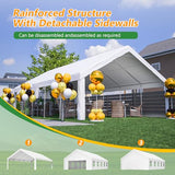 20' x 32' Party Tent with Removable Sidewalls & Alloy Steel Frame, Commercial Waterproof Outdoor Canopy Gazebo with 3 Storage Bags for Weddings, BBQ, Camping Rueekfil
