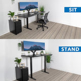 Mount-It! 72" Dual Motor Standing Desk – Large Electric Height Adjustable Executive Sit Stand Desk with Memory Presets, Black Frame & Black Top Mount-It!