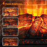 Innoflame 28" Electric Fireplace with Mantel, Freestanding Fireplaces with Realistic Flame & Logs, Remote Control, Timer, Adjustable 4 Flame Brightness, Indoor Fireplace for Living Room & Bedroom Innoflame