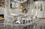 Generic 9-Piece Luxurious Formal Dining Table Set Kitchen Furniture Set Include 1 Extendable Dining Table, 6 Side Chairs and 2 Arm Chairs, Set for 8 Persons (Antique Pearl), Onesize, AH019 Generic