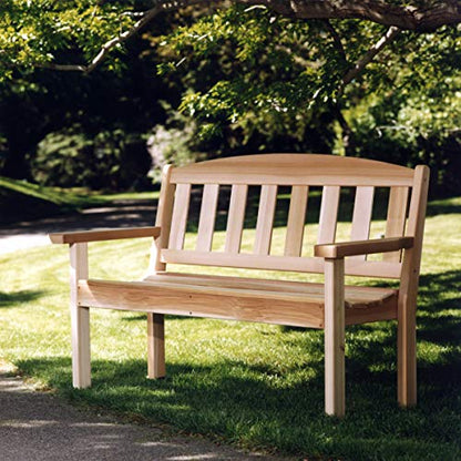 All Things Cedar GB48 Garden Bench Wood | Outdoor Bench, Real Wood Bench Chair | Handcrafted Comfort, Durable Patio Bench for Garden Retreats (51x23x34) - WoodArtSupply