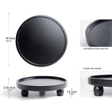 ROSE BLOOM Modern Wood Riser for Display, Farmhouse Pedestal Stand for Bathroom Counter, Kitchen Round Display Tray, Waterproof Organizer for Soap Home Decor (Black) ROSE BLOOM