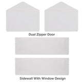 TGEHAP Carport Replacement Sidewall Replacement Sidewall Tarp Top for 10' x 20' Carport Frame Replacement Side Wall Cover Top Cover and Frame Not Included (White) TGEHAP