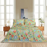 Bedlifes Full Sheet Set Ultra Soft, Breathable, Silky Flower Deep Pocket 100% Microfiber Bedding, 4 Piece Full Size with Floral Sage Green Bedlifes