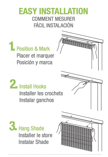 Cocoa Outdoor Bamboo Roller Shades for Patio Privacy - 48" W x 72" L - WoodArtSupply