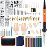 Fohil Wood Burning Kit for Adults with Gloves, 130pcs Wood Burning Pen Tool Set with Adjustable Temperature 200~450 °C Switch Pyrography Pen Kit for Embossing Carving Soldering Fohil