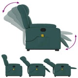 WRJENFSC Dark Green Power Lift Recliner Chair Oversized Massage Living Room Furniture Fabric Polyester 535 lbs Capacity Adjustable Armrests for Living Room Bedroom Reading WRJENFSC
