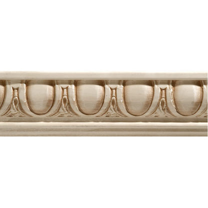 1691-4FTWHW Unfinished White Hardwood Egg & Dart Chair Rail Moulding - WoodArtSupply