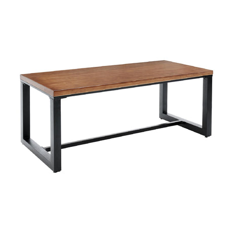 Modern Gaming Workbench Solid Wood Computer Desk Study Office Desk 55" Writing Desk, Modern Simple Style PC Table, Black Metal Frame, Solid Wood Planks 55" D x 27" W x 29" H for Home Office jmzx store