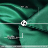 Whale Flotilla 2-Piece Reversible Silky Soft Twin Size Comforter Bedding Set, Luxurious Satin Comforters with Satin Pillowcase, Lightweight Duvet for All Seasons,Deep Green Whale Flotilla