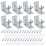 Sumnacon Shade L Brackets 8 Pcs Mounting L Bracket with Wingnut for Woven Wood Bamboo Roman Shade Metal L Shade Brackets for Inside,Ceiling or Wall Mount Silver L Blind Brackets for Home Sumnacon
