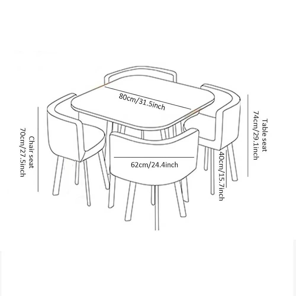 Reception Negotiation Table,Conference Tables, Business Conference Room Coffee Table, Dining Table and Chair, Office Meeting Room Reception Negotiation 1 Table 4 Chairs (80cm/31.5", Gray) Generic