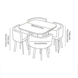 Reception Negotiation Table,Conference Tables, Business Conference Room Coffee Table, Dining Table and Chair, Office Meeting Room Reception Negotiation 1 Table 4 Chairs (80cm/31.5", Gray) Generic