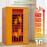 Real Relax Far Infrared Sauna for Home, 2 Person Indoor Home Sauna with Red Light Therapy, Canadian Hemlock Wooden Dry Heat Saunas Room with Bluetooth Speakers, 9-Color Chromotherapy Lights Real Relax