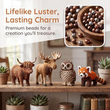 LSMARZJZ 3D Beaded Animal Kit for Adults & Beginners, Complete Bead Embroidery Kit for DIY Crafting and Stress Relief, for Desktop Home Decor and Thoughtful Gifts, with Instructions (Set F)