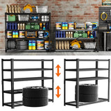 ROOMTEC Garage Shelving, 2800 LBS Capacity Sorage Shelves Heavy Duty, 5 Tier Adjustable Metal Organizer Wire Rack, 48"L x 18"W x 72"H Utility Shelf Unit for Kitchen Pantry (1, 48" L x 18" W x 72" H) ROOMTEC