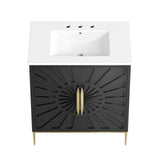 Modway Awaken Bathroom Vanity Cabinet, 30", White Black Modway